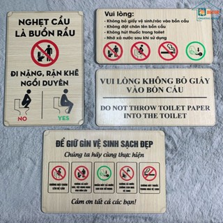 Bảng gỗ Quy Định Cùng Nhau Giữ Gìn Vệ Sinh Chung Sạch Đẹp, Quy Định Nhà Vệ Sinh