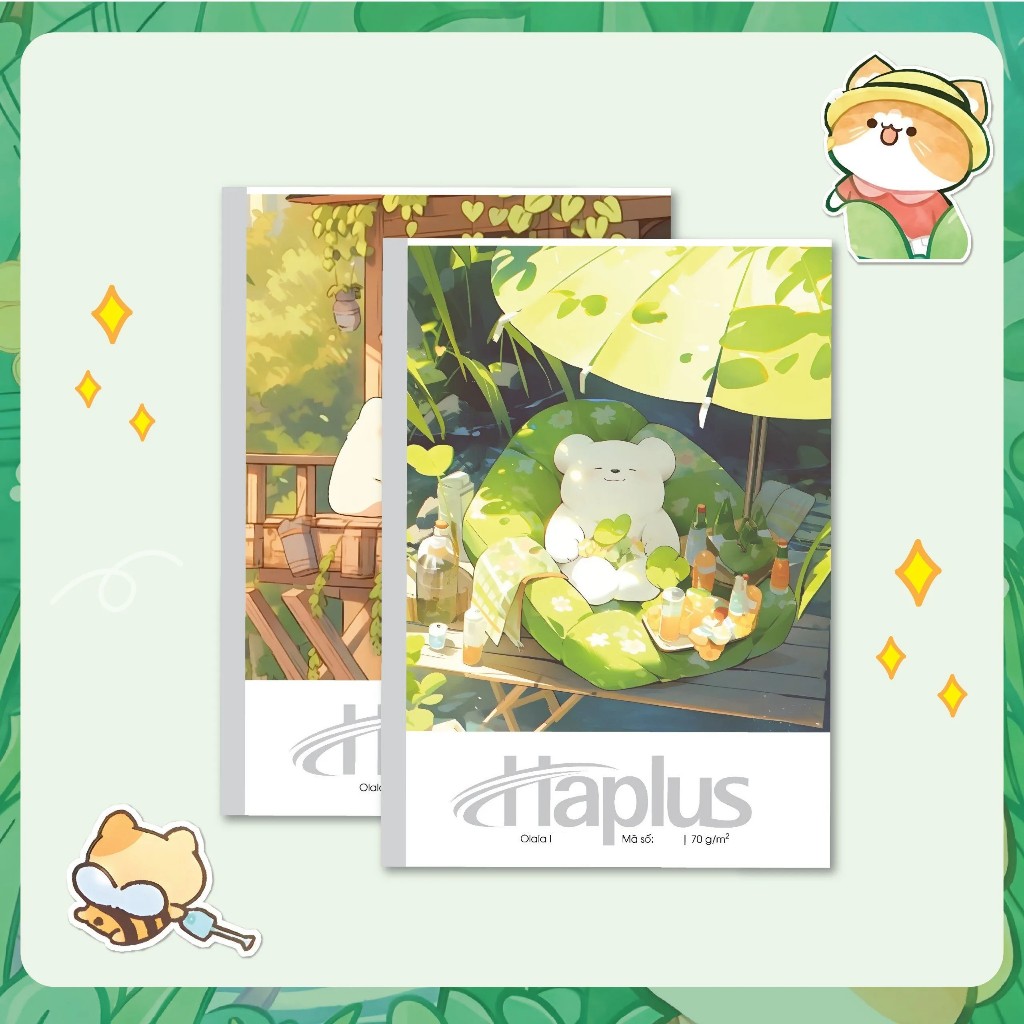 [TẶNG BÚT BI] lốc 3 Vở KN Haplus 200 trang OLALA - Định lượng 70gsm