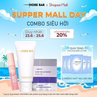 Combo Sữa Rửa Mặt + Mặt Nạ Đất Sét + Kem Dưỡng Ẩm + Xịt Thơm Miệng HOBEBAR Sạch Sâu Cấp Ẩm Hương Thơm Tự Nhiên