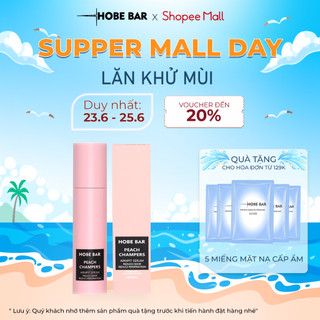 Lăn Khử Mùi HOBEBAR Hương Đào Ngăn Tiết Mồ Hôi Dưỡng Da Sáng Mịn Hiệu Quả Và Khô Thoáng Nhanh Chóng Chai 20ml