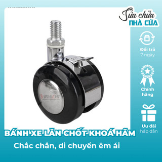 Bánh xe lăn inox chốt vặn khóa hãm- Bánh xe lăn inox chốt vặn khóa hãm 50mm, chắc chắn dễ di chuyển