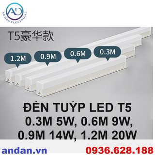 Đèn tuýp led t5 0.3m 5w, 0.6m 9w, 0.9m 14w, 1.2m 20w