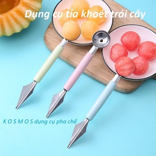 Dụng cụ tỉa trái cây bằng inox, múc hoa quả, múc kem