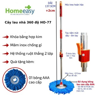 Cây lau nhà xoay 360 độ homeeasy ho-77 lỗi nhẹ