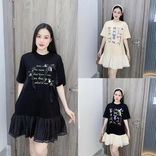 Váy Thun Suông Nhiều Nơ Chân Tơ Dáng Rộng Nữ Chất Mát [D19] Kho Sỉ Bảo Ngọc