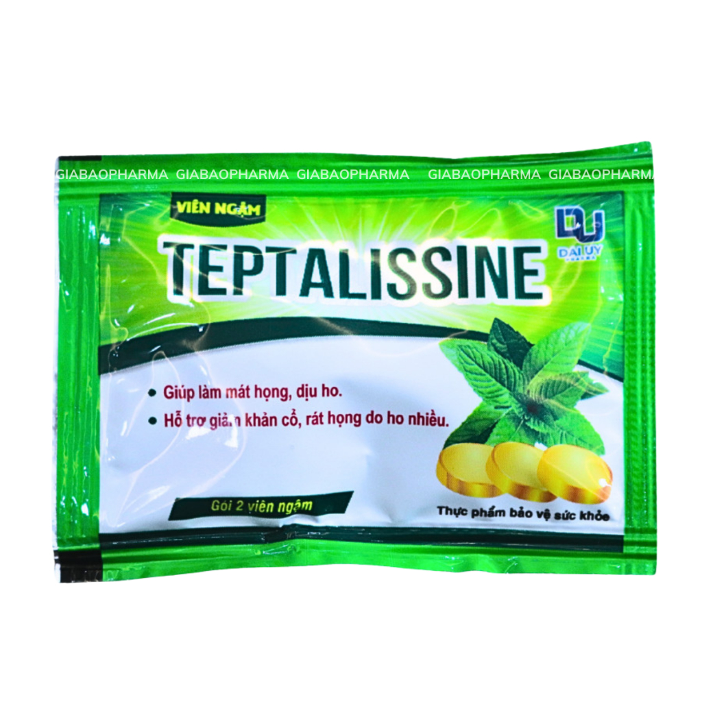 Combo 5 viên ngậm Teptalissine hỗ trợ giúp làm mát họng, dịu ho, hỗ trợ giảm khản cổ, rát họng