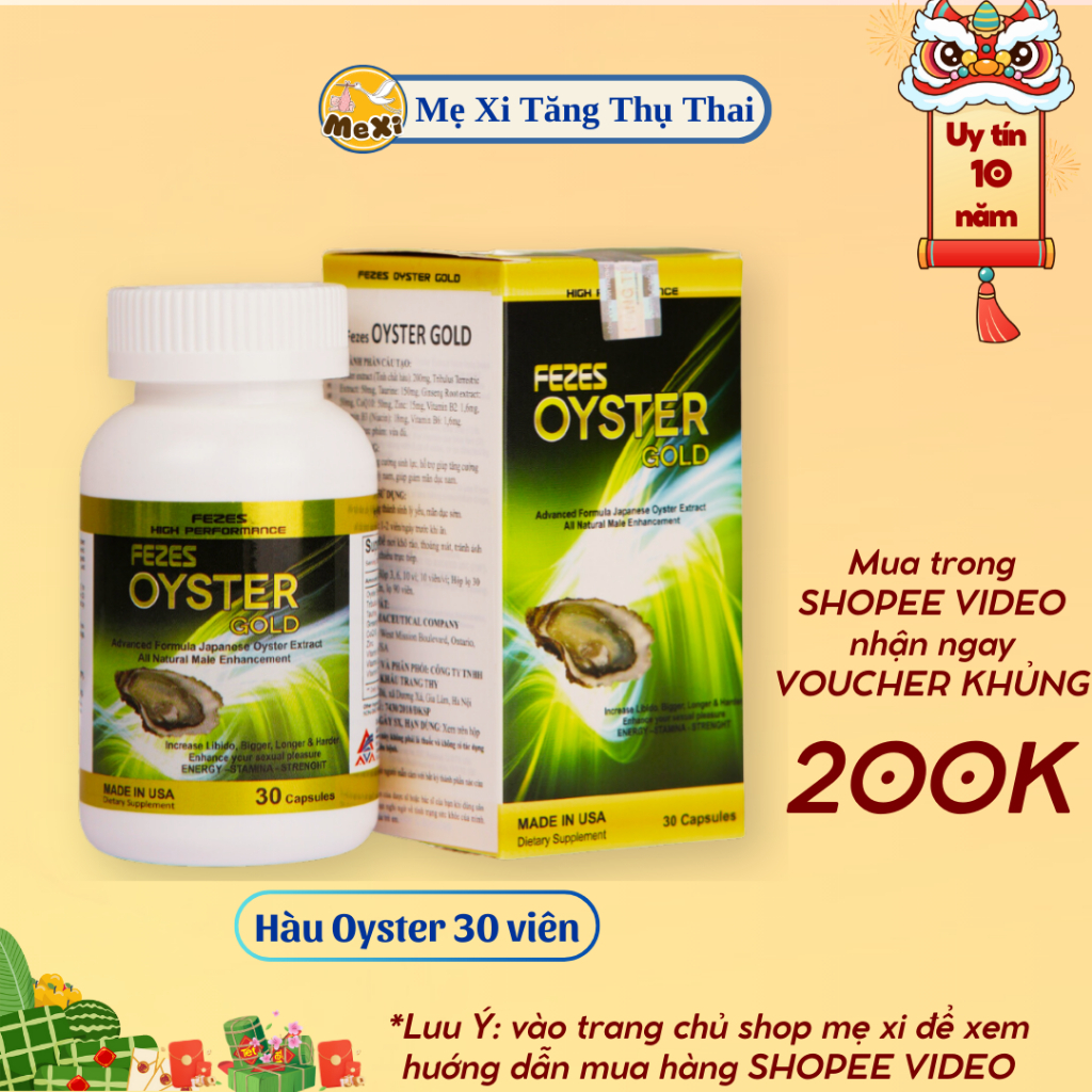 Hàu Oyster Gold - Mẹ Xi Hàu Mỹ, bổ sung kẽm, hỗ trợ sinh lý nam, thực phẩm bảo vệ sức khoẻ