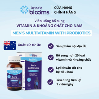 Viên uống vitamin Henry Blooms Multivitamin Probiotics cho Nam (30 viên) bổ sung vitamin, khoáng chất, lợi khuẩn HB0007