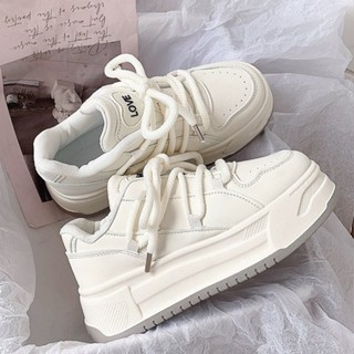 Giày nữ giày thể thao độn đế 4cm chất da xịn Love