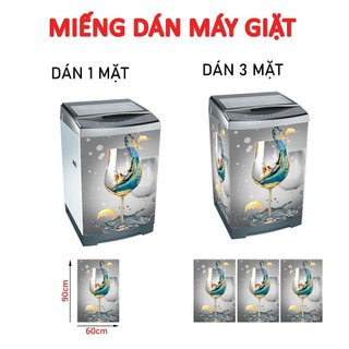 Decal dán máy giặt - thuyền vượt sóng - decal chống thấm nước