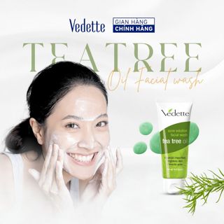 Sữa rửa mặt sáng da, ngừa mụn Vedette tinh dầu tràm trà (Tea Tree Oil) 100ml