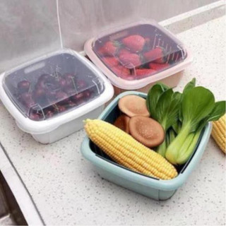 Bộ Rổ Nhựa Kèm Chậu Có Nắp Đậy 3in1 Tiện Dụng, Rổ Nhựa Kèm Chậu Đa Năng Tiện Lợi GDBL