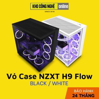 Vỏ case máy tính nzxt h9 flow - tặng kèm fan f120 quiet series 120mm