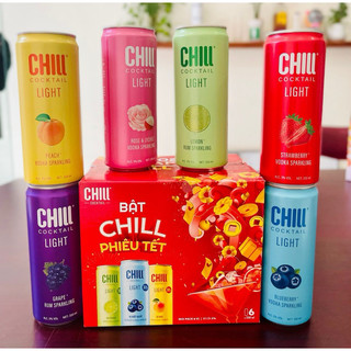Pack mix 6 lon 6 vị - chill cocktail nước trái cây lên men lon 330ml 🥂ngon và thơm🥂 chill cocktail 3%