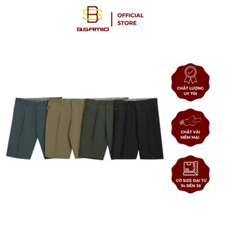 Quần Short Kaki Nam Trung Niên BSAMIO Có Xếp Ly Dài Qua Gối Vải Mềm Dày Dặn Có Size Đại Từ 28 Đến 38