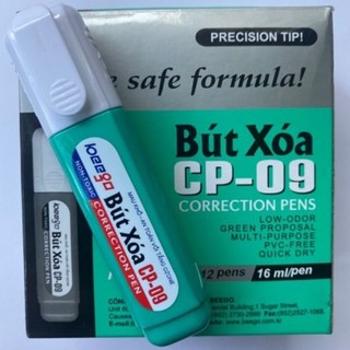 Hộp 12 cây bút xóa nước / viết xoá nước king cp-09/ cp 09 thể tích 16ml, mực xoá nhanh khô
