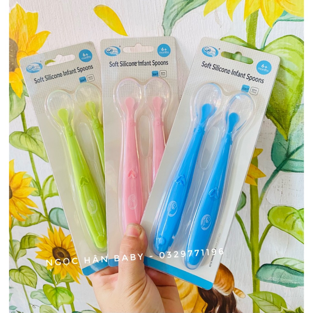 Bộ 2 thìa silicon ăn dặm GbBaby