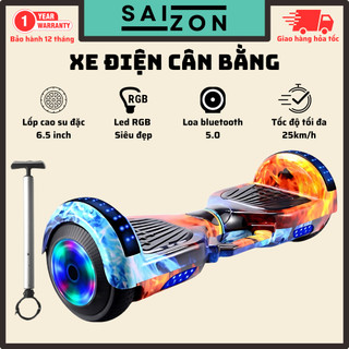 Xe Điện Cân Bằng 6.5 inch - Lốp cao xu đặc - Loa bluetooth 5.0 - Tốc độ tối đa 25km/h - Đèn Led RGD
