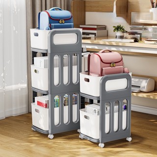 Giá để đồ sách 2/3 tầng, kệ xe đẩy di động nhiều tầng giá đựng đồ dưới bàn gia đình lưu trữ - Kệ trượt 2/3 tầng