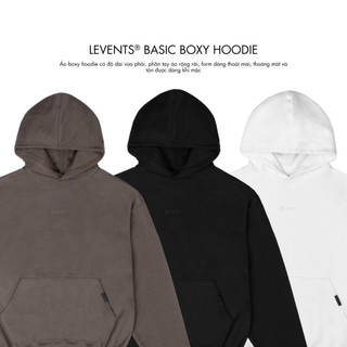 Áo Hoodie Boxy Levents Basic 100% Cotton Unisex