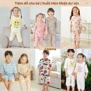 Bộ cotton giấy Hàn Quốc cho bé trai và bé gái Maykids xuất khẩu dư xịn