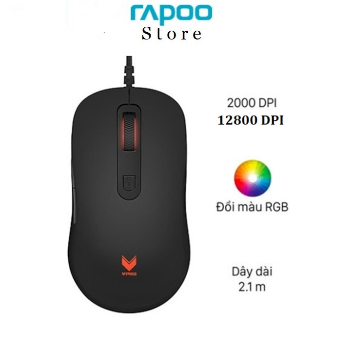 Chuột Gaming Rapoo V16 Pro RGB Đen 2000 DPI / 12800 DPI