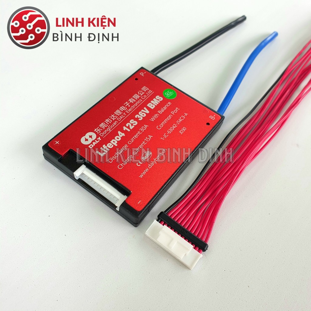 Mạch BMS 12S 36V 30A chính hãng DALY sạc xả và bảo vê pin, dùng cho pin sắt photphat Lifepo4 3.2V