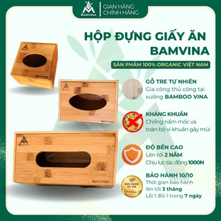 Hộp Đựng Giấy Ăn Gỗ Tre BAMVINA, Hộp Đựng Khăn Giấy Ăn Cho Gia Đình Và Nhà Hàng