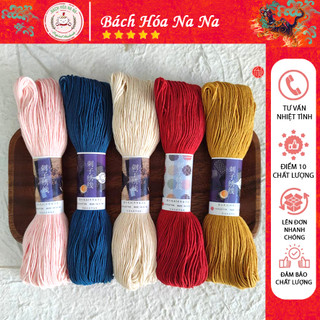 Có Sẵn Chỉ Thêu tay SỢI BÔNG NHẬT BẢN Shashiko Bó gồm 40 sợi/ 120 cm Thêu Thủ Công CHỈ COTTON CAO CẤP- Bách hóa na na