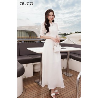 Đầm maxi tay kiểu kết nơ - trắng 4563