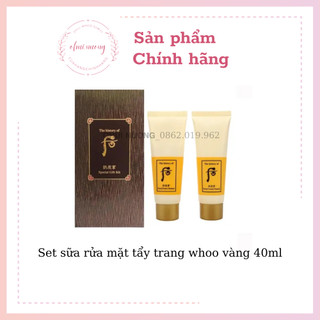 Set sữa rửa mặt +tẩy trang whoo vàng 40ml_8801051701111