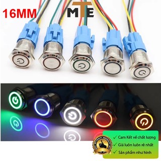 Nút nhấn 16MM giữ trạng thái ON/OFF 3-6V, 12V, 24V, 220V có led chống nước