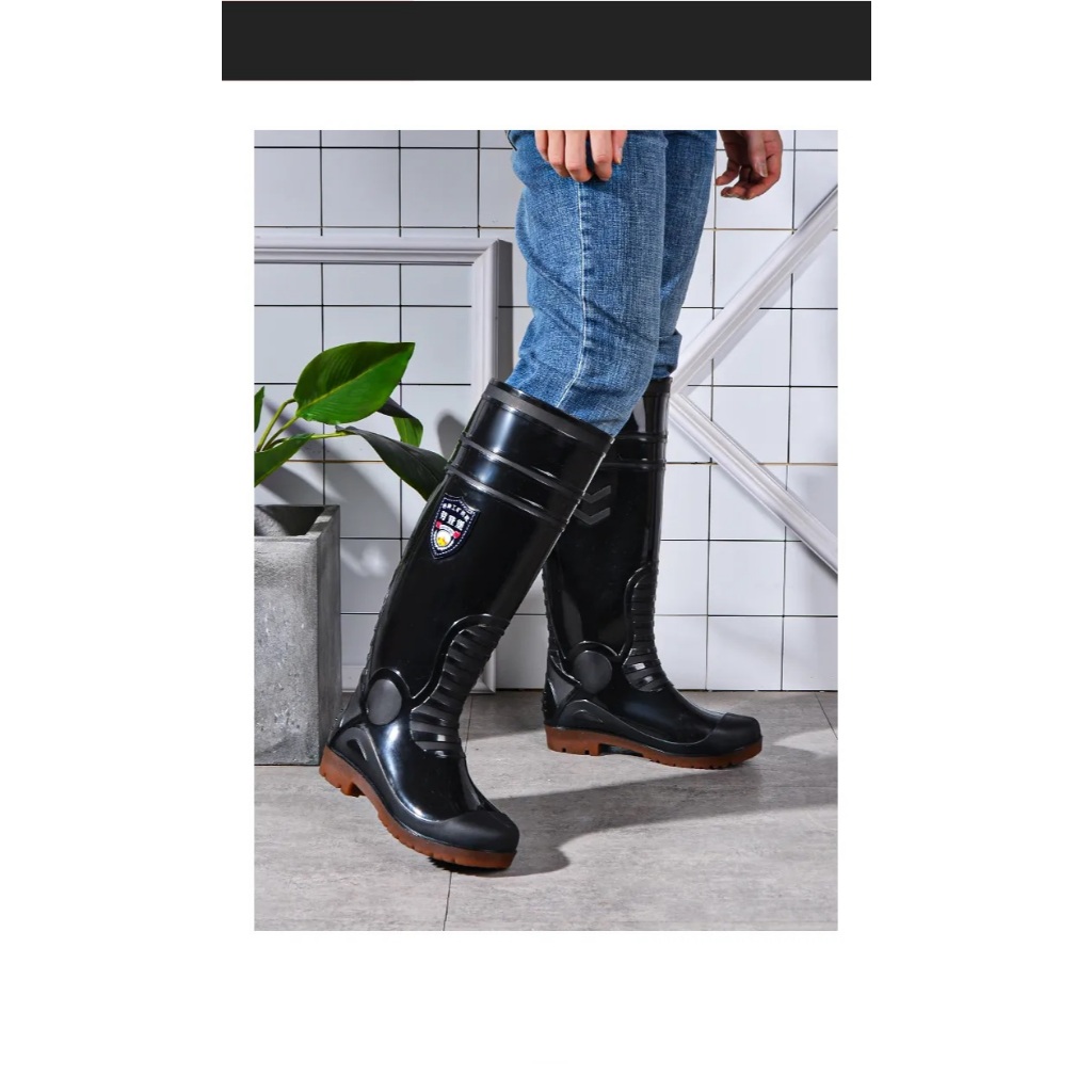 [KẾP NÂU] Ủng bảo hộ lao động màu đen đế nâu size 38-44 hàng nội địa Trung, ủng đi mưa