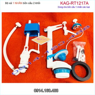 Bộ xả bồn cầu 1 nút nhấn siêu nhẹ Doco KAG-RT1217A, bộ xả nước bồn cầu 1 nút nhấn trọn bộ xả