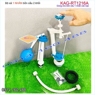 Bộ xả bồn cầu 1 nút nhấn Doco KAG-RT1216A, trọn bộ xả xí bệt nhấn 2 khối cấp phao thoát êm sử dụng tốt
