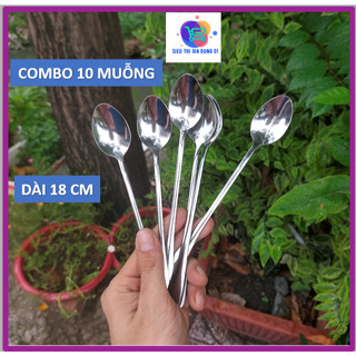 (Giá Sỉ HCM) COMBO 10 Muỗng Cà Phê Inox Dài 18CM , Thìa Sinh Tố Inox
