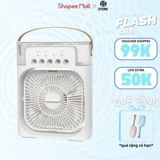 Quạt phun sương để bàn nhỏ gọn, Quạt mini để bàn tiện lợi, Có 5 vòi phun sương kèm đèn led 7 màu