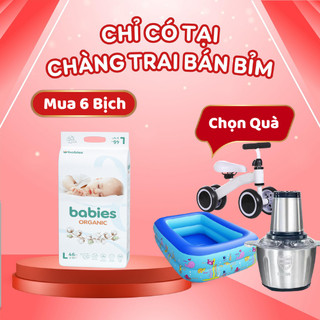  Tã Bỉm Babies Organic size NB56/S50/M44/XL46 tinh chất lô hội, siêu thấm hút, chống tràn 2 lớp