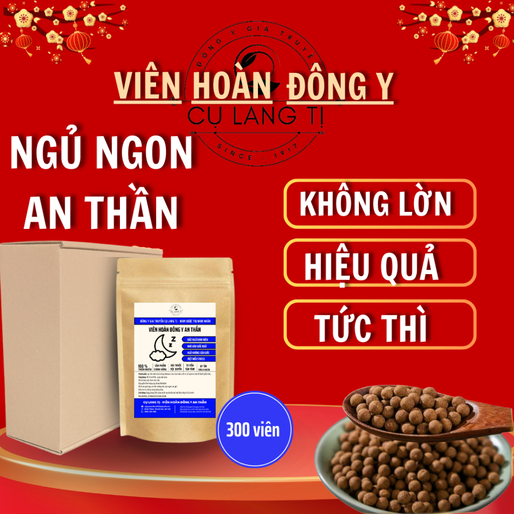 Viên An Thần Ngủ Ngon - Cụ Lang Tị - Mất Ngủ,Giúp Ngủ Ngon -Thành phần Tâm Sen, cây Xấu Hổ