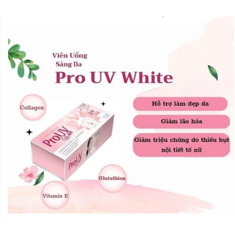 Viên uống chống nắng trắng sáng da ProUV White chống lão hóa, giảm nám, sạm da, nhăn da, cân bằng nộ