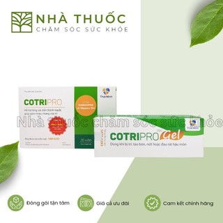 Viên uống Cotripro hộp 20 viên và Tuýp bôi Cotripro Gel 25g