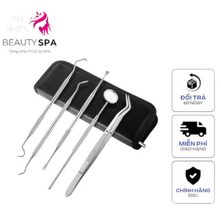 Bộ dụng cụ vệ sinh răng miệng bằng thép không gỉ kèm gương soi