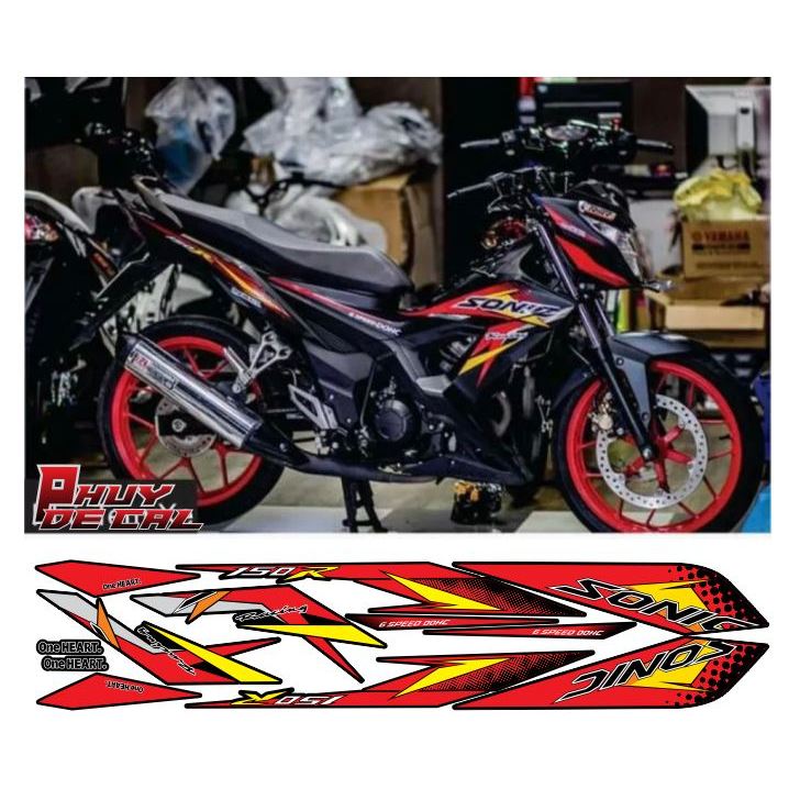 tem sonic 150R đen đỏ vàng