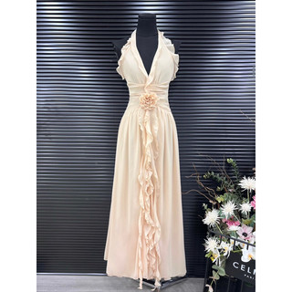 👗 ĐẦM MAXI YẾM CỘT NƠ TAG HOA XẺ <ảnh thật ở cuối>