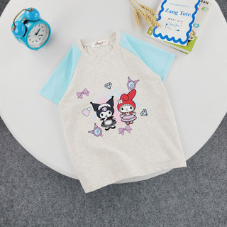 A028 - (8-23kg) Áo thun cho bé gái tay raglan hình Kuromi vải cotton mềm mịn