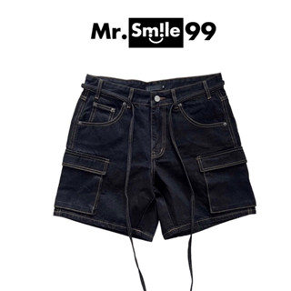 Quần Short Jean Túi Hộp Phối Dây Viền Chỉ Nổi  Form Rộng Trên Gối Mr.Smile 99 Shop QN040 Nam Menswear