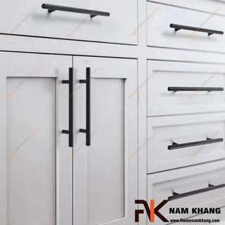 Tay nắm tủ dạng thanh tròn màu đen mờ NK238-160DM (Màu Đen Mờ)