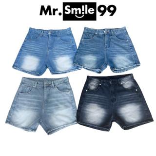 Quần Short Jean Unisex Wax Râu Mèo Form Trên Gối Mr.Smile 99 Shop QN038 Nam Menswear