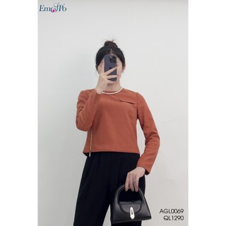 Áo vest dạ dài tay cổ tròn Emspo AGL0069 (Hồng, Rêu)