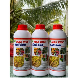 Phân bón cho lúa max rice kali sữa chai 1 lít - cứng cây, chắc hạt, hạn chế đổ ngã, làm đòng nhanh, trổ thoát đều